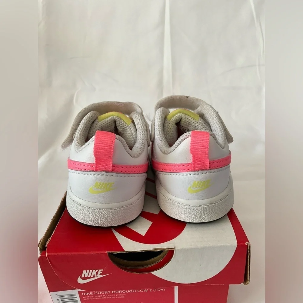 Nike Kids Sneakers - White and Neon Pink